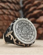 Resim Gümüş Erkek Yüzük Hz. Süleyman Mührü (524119664) 