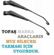 Resim Tofaş Uyumlu Silecek 2 Adet Kolu Muz Silecek Takılabilir Takım 2 Kol +2 Süpürge 