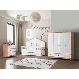 Resim Aymini Strada 4 Kapılı Bebek Odası Takımı Ahşap - Beyaz 