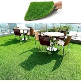 Resim Vl Dekoratif Premium Kalite Suni Çim Balkon Bahçe Kaymaz Taban Halı 7 Mm Yeşil 80 X 350 