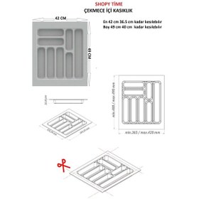 Resim Gri Renk Çekmece Içi Kaşıklık Kepçelik 42x49 Cm 36x40 Ölçülerine Kadar Kesilebilir Gri 