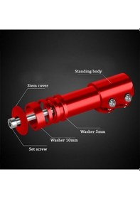 Resim Novahub Kırmızı Mtb Bisiklet Gidon Kök Yükseltici Genişletici Alüminyum Bisiklet Uzatma Adaptörü Kırmızı Kırmızı 