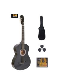 Resim 3m Music Klasik Gitar Seti 4/4 Tam Boy Siyah 
