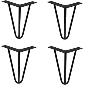 Resim 4 Adet Çubuk Ayak Metal 20 Cm Siyah Mobilya Koltuk Ayağı Siyah 