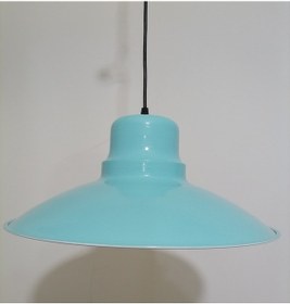 Resim Riolight Retro Turkuaz Içi Turkuaz Tekli Metal Sarkıt Çap: 37Cm 