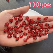 Resim 100 Adet Mini Parlayan Uğur Böceği, Reçine Uğur Böceği DIY Dekorasyon Malzemeleri, Takı Yapım Aksesuarları, Tırnak Sanatı Süsleri – Güneş Işığı Gerektirir 