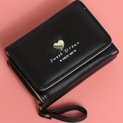 Resim Kadınlar için Şık Pembe Suni Deri Cüzdan - Sevimli Kalp Tasarımı, Kompakt ve Geniş, Çoklu Kart Yuvaları, Fermuar Kapatma, Trendy Katlanabilir Stil, Sentetik Suni Deri, Günlük Kullanım İçin Mükemmel, Sevimli Cüzdan 