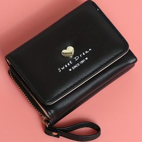 Resim Kadınlar için Şık Pembe Suni Deri Cüzdan - Sevimli Kalp Tasarımı, Kompakt ve Geniş, Çoklu Kart Yuvaları, Fermuar Kapatma, Trendy Katlanabilir Stil, Sentetik Suni Deri, Günlük Kullanım İçin Mükemmel, Sevimli Cüzdan 