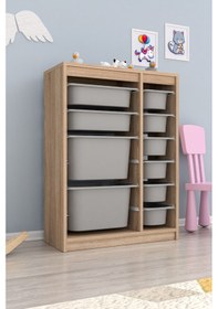 Resim Cosmo Xs Çok Amaçlı 10 Sepetli Mutfak Banyo Kiler Dolabı Gri 