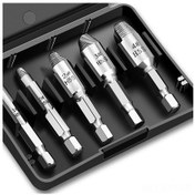 Resim Yaleker 5 Adet Tita Boyalı Hss Kayıp Vida Çıkarıcı Seti - Kesikli Vida Ve Kırık Somun Çıkarma Aracı Kutu İçerisinde 