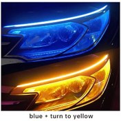 Resim 2pcs Led Drl Araba Gündüz Çalışma Işık Esnek Su Geçirmez Şerit Araba Blue To Yellow 70cm 1 Piece Set 