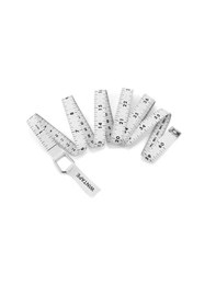 Resim Beyaz Taşınabilir Kilit Mezura Vücut Ölçüm Cetveli Dikiş Terzi Mini Yumuşak Düz Cetvel Santimetre Metre Ölçüm Bandı 150cm 60 İnç 