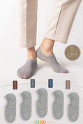 Resim Color Socks 5 Çift Gri Spor Ayakkabı Görünmez Çorap Seti (ayaktan Çıkmayan) 