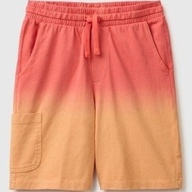 Resim United Colors Of Benetton Erkek Çocuk Kırmızı Mix Arka Cebi Logo Detaylı Beli İpli Bermuda Şort 6-14 Yaş -2855 