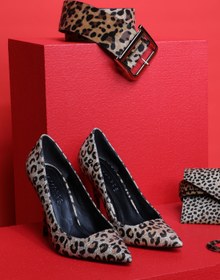 Resim lescarpe Kadın Leopar Pıtır Topuklu Ayakkabı 