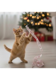 Resim Runaway Yılbaşı Temalı Kedi Oyun Oltası Renkli Şeritli 