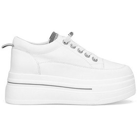 Resim Guja 25k313 Kadın Hakiki Deri Klasik Sneaker Beyaz - Gri Beyaz - Gri 