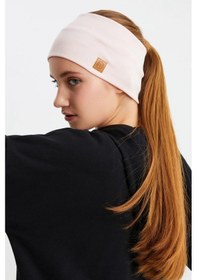 Resim Kadın Pamuklu Kaşkorse, Kaymaz, Terletmez, Ultra Hafif, Spor Saç Bandı Bandana - Tek Ebat / Pudra Pudra 