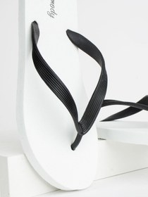 Resim Bermody Erkek Rahat Parmak Arası Beyaz Plaj Terliği Flip Flops 