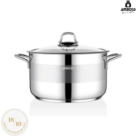 Resim Ambos Saphire Paslanmaz Çelik 30 cm Cam Kapaklı Derin Tencere 