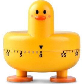 Resim Geeksen Sarı Ördek Şekilli Mekanik Zamanlayıcı - Pil Gerektirmeyen Mutfak Ve Öğrenci Zaman Hatırlatıcı 