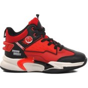 Resim Kırmızı Poliüretan Çocuk Basketbol Ayakkabısı London-25k F Kırmızı 