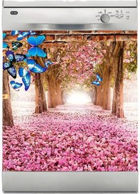 Resim Bulaşık Makinesi Sticker Kaplama Beyaz Eşya Kaplama Kelebek Güller 