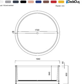 Resim Yuvarlak Jakuzi | 194 cm | Sanacryl - 194x194 / Lacivert / 4 Kişilik 
