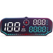 Resim Head Up Display, Evrensel Head Up Display Gps Hız Göstergesi 5 İnç Led Ekran Hız Siyah 