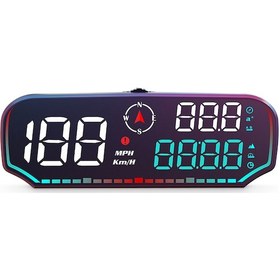 Resim Head Up Display, Evrensel Head Up Display Gps Hız Göstergesi 5 İnç Led Ekran Hız Siyah 