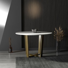 Resim Gramlan Yuvarlak Yemek & Toplantı Masası - Gold 