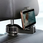 Resim 1 adet Ayarlanabilir Araba Koltuğu Telefon Tutucu Başlık Montajı ile - Dayanıklı ABS Malzeme, Su Geçirmez, Otomobil Uyumlu, Yolculuklar ve İşe Gidiş Gelişler için Güvenli Tutuş, Araba Telefon Tutucu 