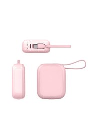 Resim Hepu Hp-a08 10000 Mah 22.5w Type-c Kablolu Led Ekranlı Powerbank Pembe 