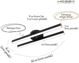 Resim Hegza Lighting MELLIZO Plafonyer LEDli Modern Siyah Led Avize (3000K (Sarı Işık)) 