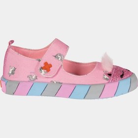 Resim Pembe Kedi Kanvas 3d Kız Çocuk Babet Pembe 