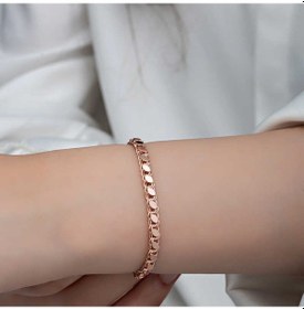 Resim Gümüş Rose Pullu Zincir Kadın Bileklik Gümüş - Rose Gold 