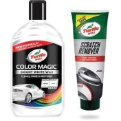 Resim Turtle Wax Renkli Cila Beyaz ve Turtle Wax Çizik Giderici Pasta 
