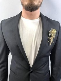 Resim Füme Otlu Damat Yaka Çiçeği 5 Adet 