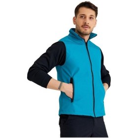 Resim Şensel Erkek Softshell Yelek, Turkuaz 118E2209 Su Itici - Rüzgar Geçirmez 001 