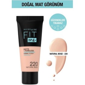 Resim Maybelline New York Fit Me Matte+Poreless Fondöten 220 Natural Beige 30 ML 