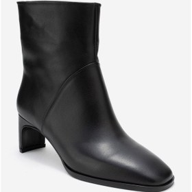 Resim Luvi Shoes Nordy Siyah Cilt Hakiki Deri Kadın Blok Topuklu Bot Siyah 