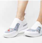 Resim Gri Nurse Life, Aynalı Streç Ortopedik Spor Ayakkabı Beyaz 