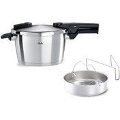Resim Fissler Vitaquick Premium 4.5 Litre Düdüklü Tencere + Buharda Pişirme Aparatı 