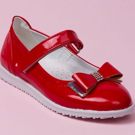 Resim Outletore Kız Çocuk Kırmızı Yumuşak Deri Okul Ayakkabısı 
