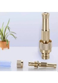 Resim Bahçe Sulama İçin Basınç Ayarlı Metalik Sarı Hortum Başlığı 