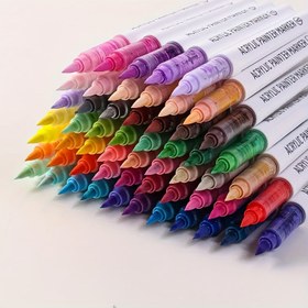 Resim 9 Parça Akrilik Boya Marker Seti, Düz Sıvı Mürekkep Kontrolü, Yuvarlak Gövde, Her İki El Kullanıma Uygun, Taş, Seramik, Ahşap, Tuval, Cam, Kumaş, Kart Yapımı ve Profesyonel Sanat Kullanımı İçin 