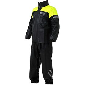 Resim Forte Gt 1134 PVC Reflektörlü Yağmurluk Alt-Üst Takım Siyah Sarı 