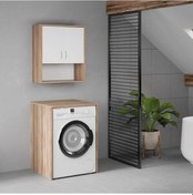 Resim Denko Marmara 65 Cm Mdf Çamaşır Makinesi Banyo Dolabı Takımı Çok Renkli 