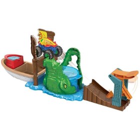 Resim HOT WHEELS ® Monster Trucks Renk Değiştiren Araçlar Timsahtan Kaçış Seti | HGV14 