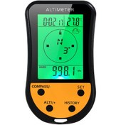 Resim Shineyee Dağcılık İçin 8 Fonksiyonlu Taşınabilir Yükseklik Ölçer, Barometre, Pusula, Termometre, Hava Durumu, Saat Ve Takvim Siyah + Sarı 